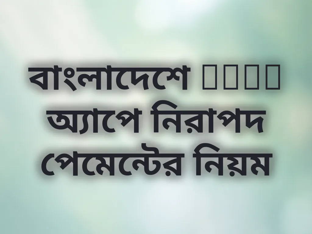 বাংলাদেশে tkpk অ্যাপে নিরাপদ পেমেন্টের নিয়ম